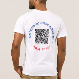 Camiseta Informações de verificação do código QR Texto pers