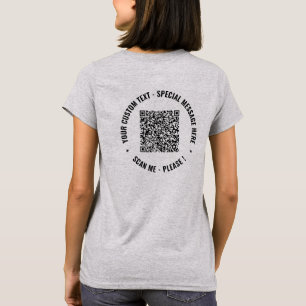 Camiseta Informações personalizadas sobre o código QR Texto