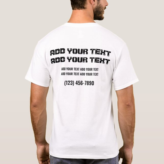 Camiseta Informações simples sobre negócios (Verso)