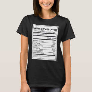 Camiseta Informações sobre Nutrição do Web Developer