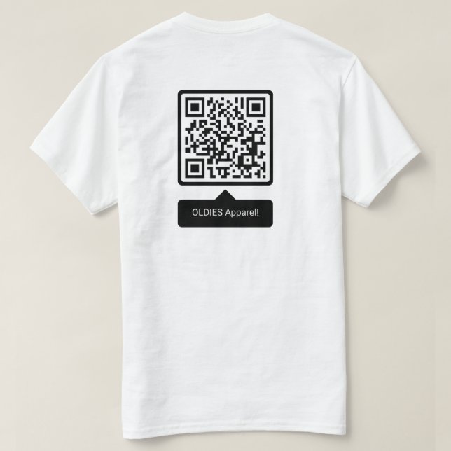 Camiseta Informações sobre o código QR de verificação de pr (Verso do Design)