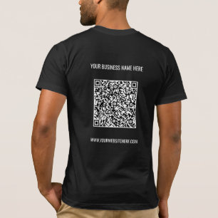 Camiseta Informações sobre o código QR Texto personalizado