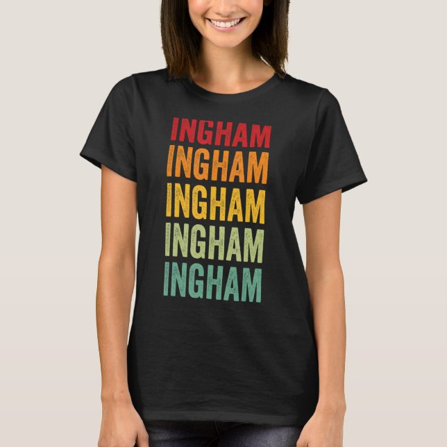 Camiseta Ingham County Michigan Rainbow Text Design (Frente)