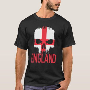 Camiseta Inglaterra Crânio de Apoiante de Futebol Fã Band