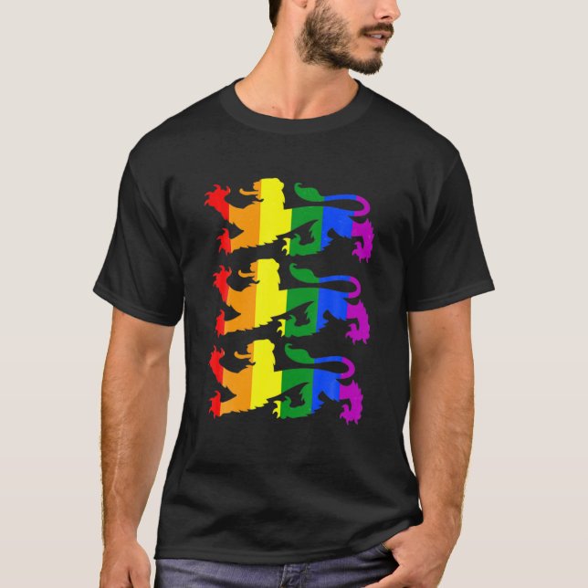 Camiseta Inglaterra Futebol internacional LGBTQ Rainbow Lio (Frente)
