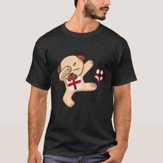 Camiseta Inglaterra Futebol Pug Dançando Inglaterra St Geor