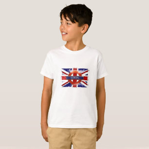 Camiseta Inglaterra, Grã-Bretanha, Union Jack, Grunge