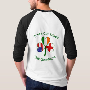 Camiseta Inglaterra Irlanda EUA Trevo Bandeira Personalizad