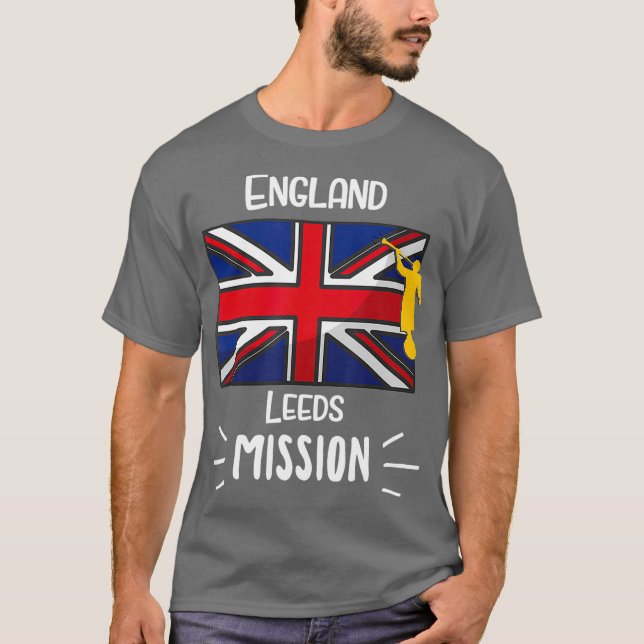 Camiseta Inglaterra Leeds Mórmon LDS Mission Missionary Gif (Frente)