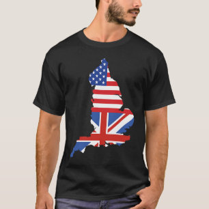 Camiseta Inglaterra Mapa dos EUA Bandeira do Reino Unido Ha