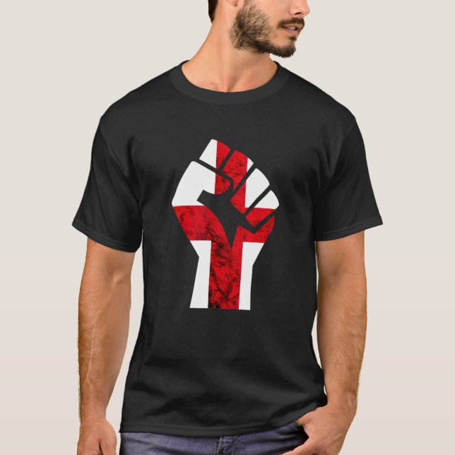 Camiseta Inglaterra Punho Poder Cruz de São Jorge Orgulho I (Frente)