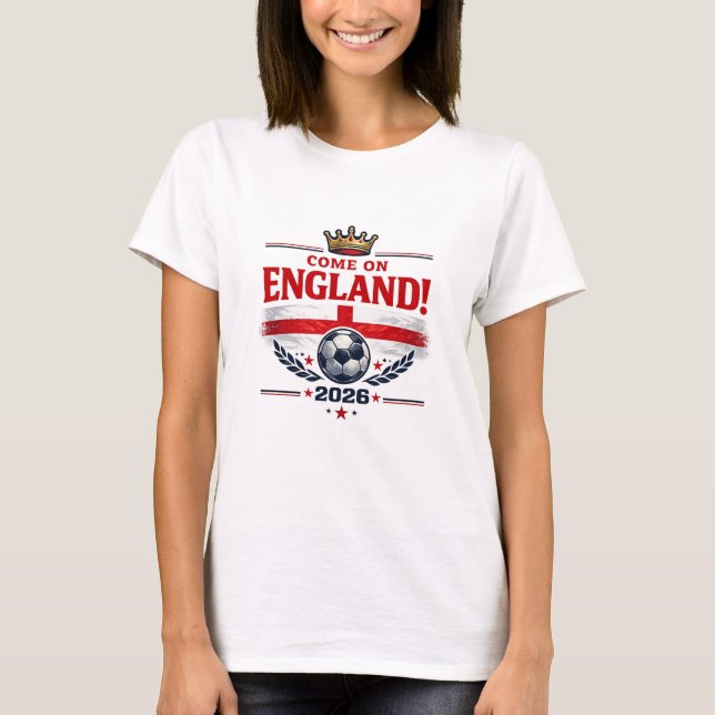 Camiseta Inglaterra Vamos Inglaterra 2026 Torcedor de Futeb (Frente)