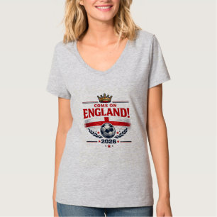 Camiseta Inglaterra Vamos Inglaterra 2026 Torcedor de Futeb