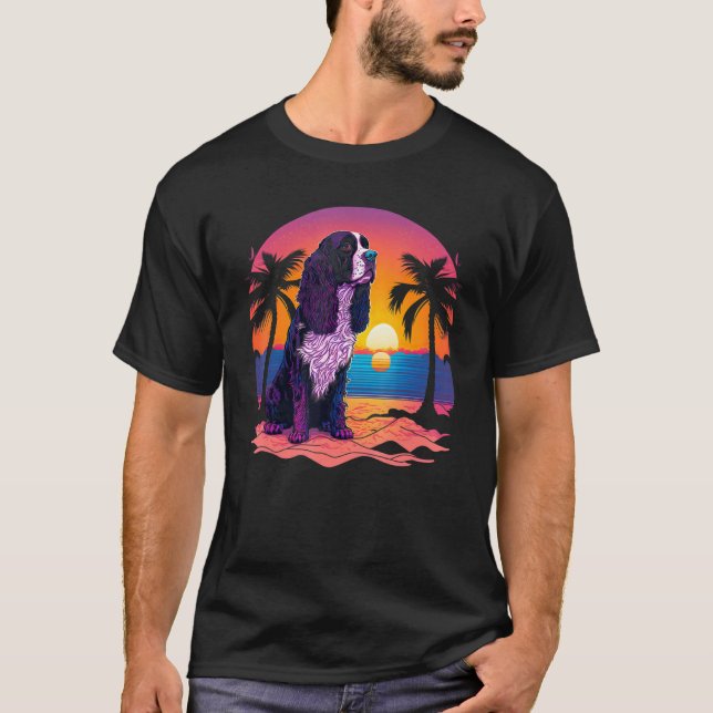 Camiseta Inglês Anestésico Retroativo Springer Spaniel Dog_ (Frente)