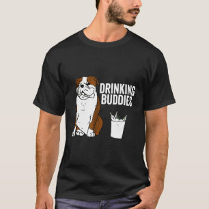 Camiseta Inglês Buldog Buddies Dog Beer