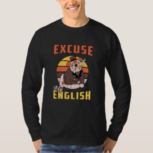 Camiseta Inglês Buldog Desculpe Meu Inglês Vintage Engraçad