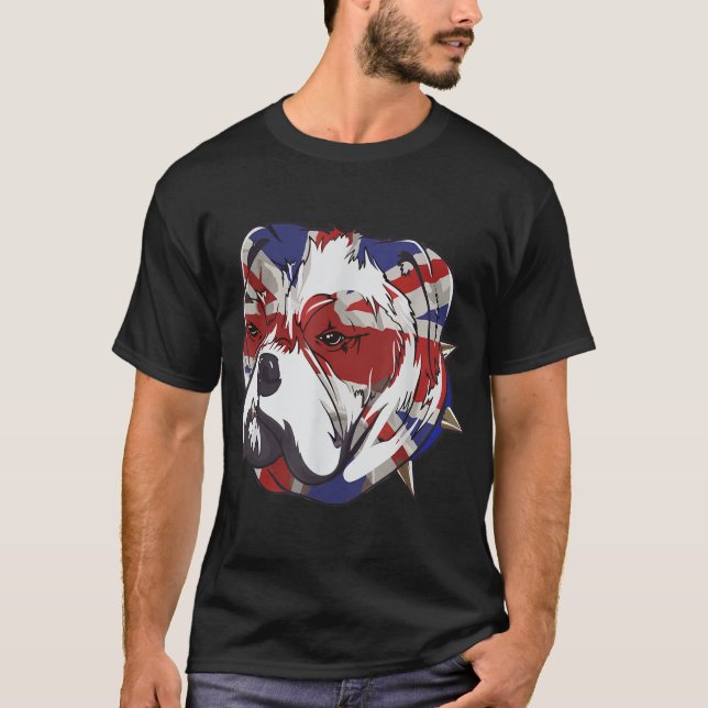 Camiseta Inglês Buldogdog Union Jack - Engraçado Cachorro T (Frente)