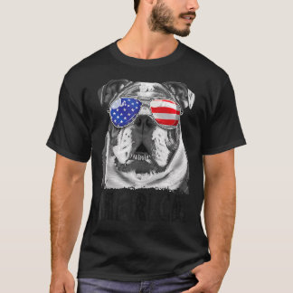 Camiseta Inglês Buldogue 4 de julho Merica Men Amer