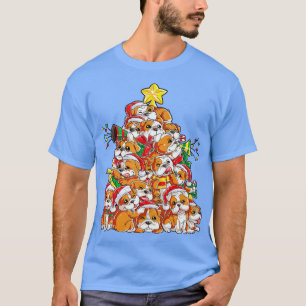 Camiseta Inglês Buldogue Árvore de Natal Papais noeis Xmas 