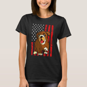 Camiseta Inglês Buldogue Distúrbio Flag Puppy Dog