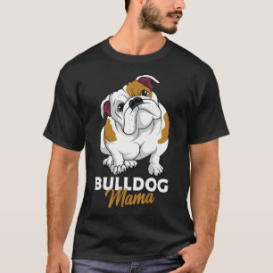 Camiseta Inglês Buldogue Mama Cute Buldogue Mãe Engraçado M