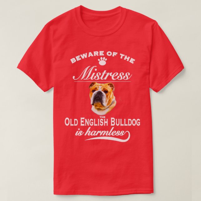 Camiseta Inglês Buldogue Old English Buldogue Dog Design (Frente do Design)