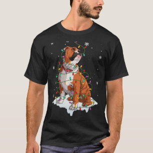 Camiseta Inglês BuldoPapais noeis Árvore de Natal Luzes Xma