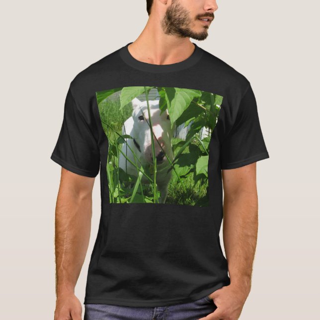 Camiseta Inglês bull terrier que espreita através das (Frente)