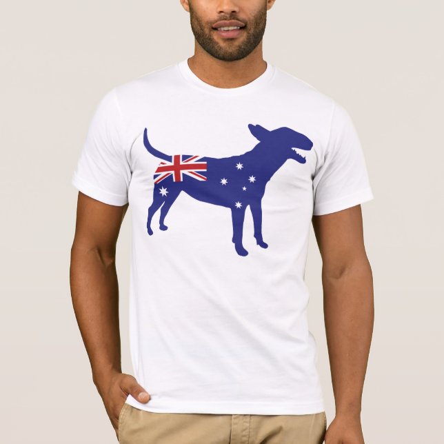 Camiseta Inglês bull terrier/T australiano da bandeira (Frente)