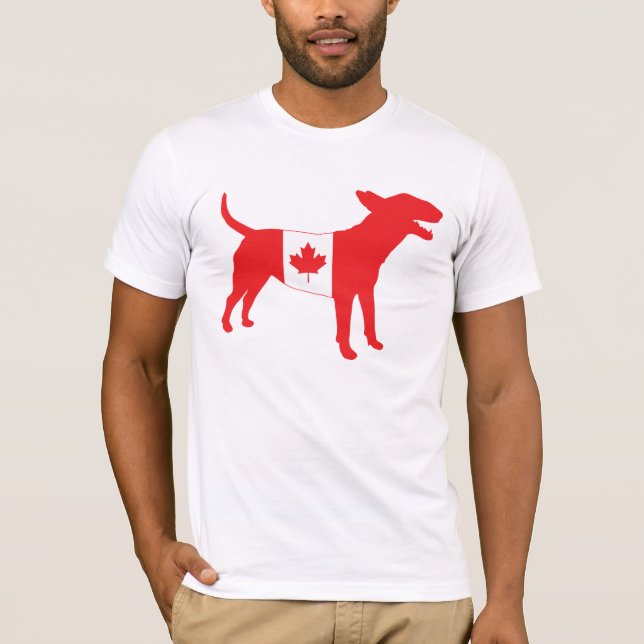 Camiseta Inglês bull terrier/T canadense da bandeira (Frente)