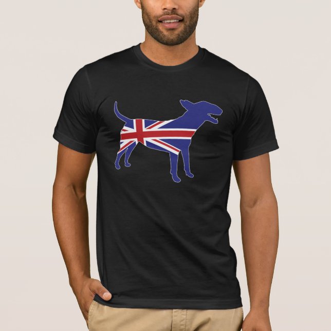 Camiseta Inglês bull terrier/T de Union Jack (Frente)