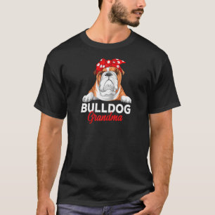 Camiseta Inglês Bulldog Avó Cachorro Proprietária Engraçada