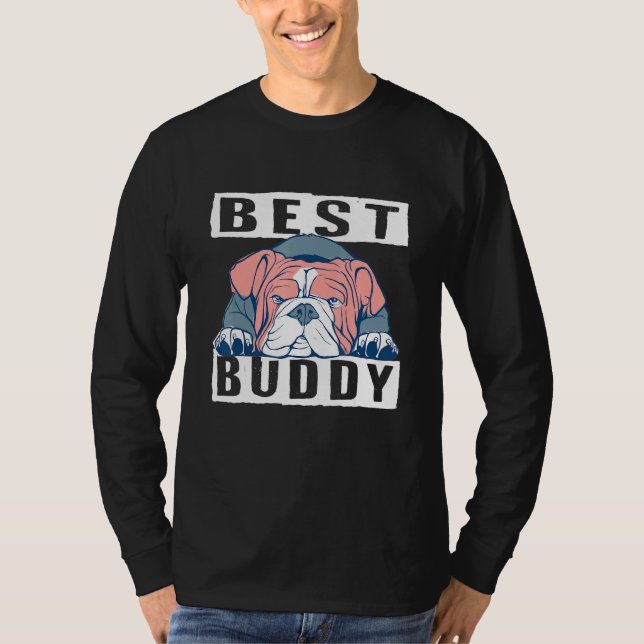 Camiseta Inglês Bulldog Best Buddy (Frente)