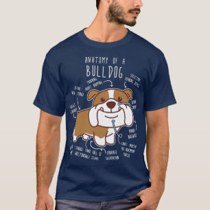 Camiseta Inglês Bulldog Chocolate e Anatomia White Dog