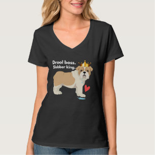 Camiseta Inglês Bulldog Drool Boss Slobber King