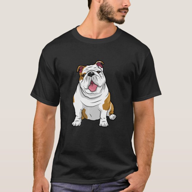 Camiseta Inglês Bulldog Incrível Pups Cães (Frente)