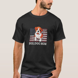 Camiseta Inglês Bulldog Mãe Americana Bandeira 4 De Julho P