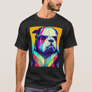 Camiseta Inglês Bulldog Pop Graphical Trabalho de arte D