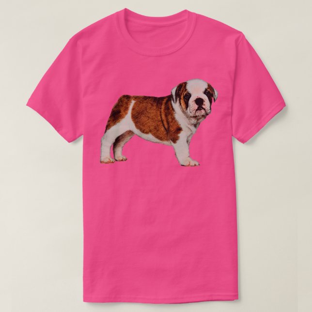 Camiseta Inglês Bulldog Puppy Sketch (Frente do Design)