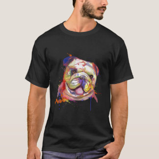 Camiseta Inglês Bulldog Splash Art Graphic Design