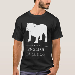 Camiseta Inglês Bulldog White Silhouette
