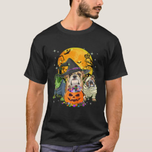 Camiseta Inglês Bulldog Witeen Costumes Pumpkin F