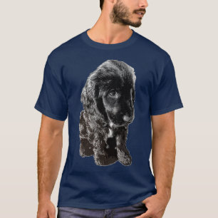 Camiseta Inglês Cocker Spaniel Black Puppy Dog Adorável 