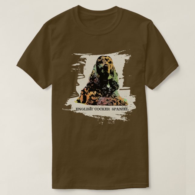 Camiseta Inglês Cocker Spaniel Dog Arte Digital 2 (Frente do Design)