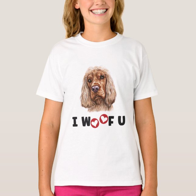 Camiseta Inglês Cocker Spaniel Dog Eu Te Amo (Frente)