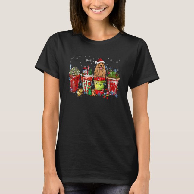 Camiseta Inglês Cocker Spaniel Latte Latte Snowmen Sweets S (Frente)