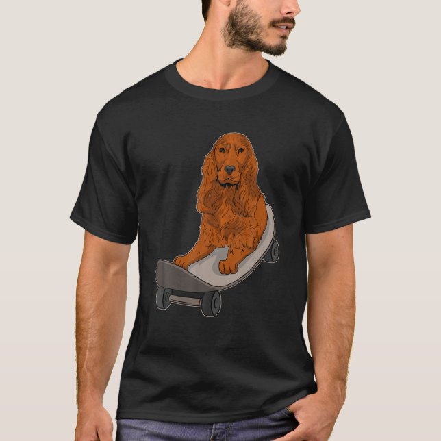 Camiseta Inglês Cocker Spaniel Skateboard Dog Lovers Fu (Frente)