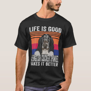 Camiseta Inglês Cocker Spaniels Torna Sua Vida Boa Vinta
