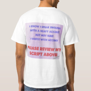 Camiseta Inglês com T-Shirt de Destaque Pesado