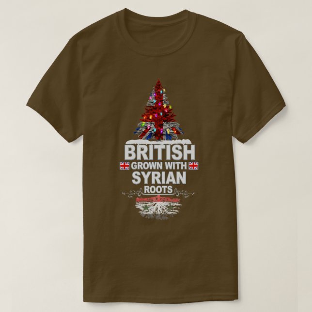Camiseta Inglês cresceu com as raízes sírias para a Wi síri (Frente do Design)